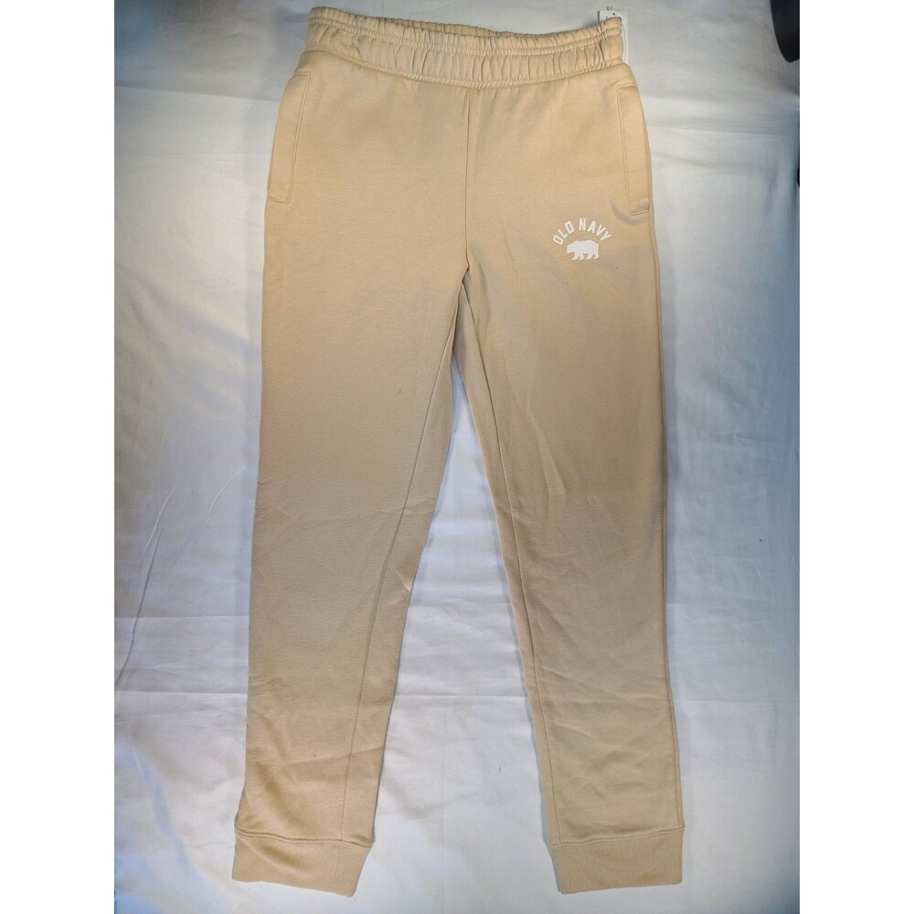 Old Navy Kids Size L 10-12 Tan Fleece Jogger Sweatpants NWT